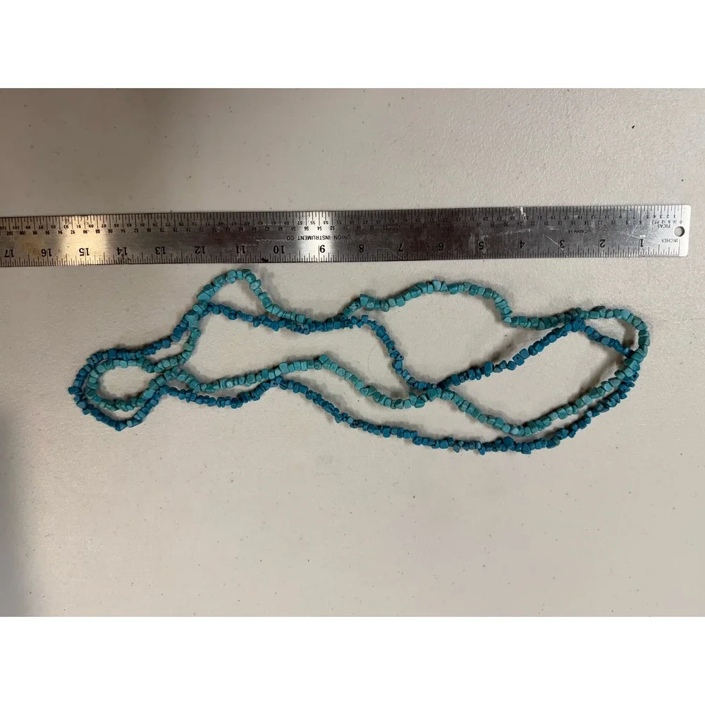 Natural Turquoise Nugget Bead Strand Blue Teal Tumbled Stone 32 Inch